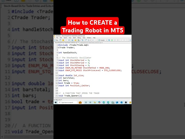 Learn How To CREATE a Trading Robot in MT5 #forex #tradingrobot #mt5