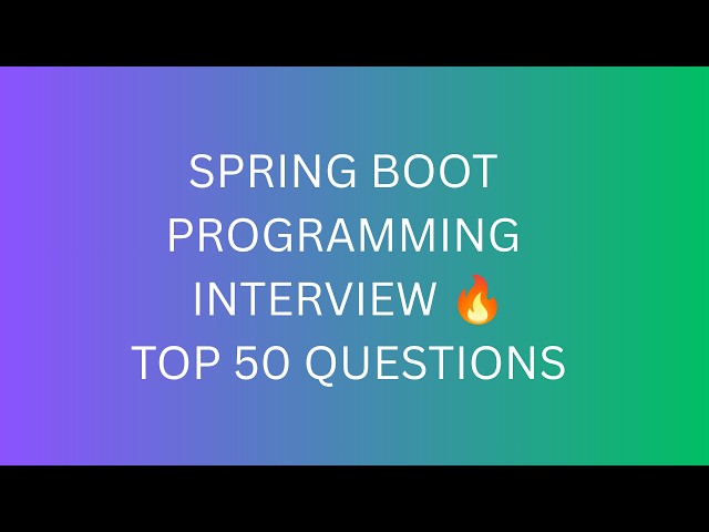Spring Boot Programming Interview Questions & Answers 🔥 | Top Coding + Real-Time Scenarios | 2026
