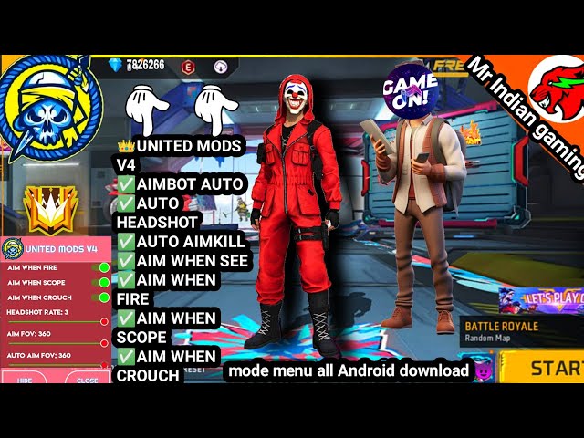 Finally free fire Max mod menu free download all Android 100% working 🤯🤯