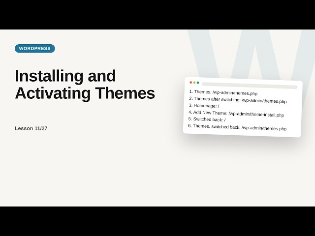 Installing and Activating Themes | WordPress Tutorial for Beginners