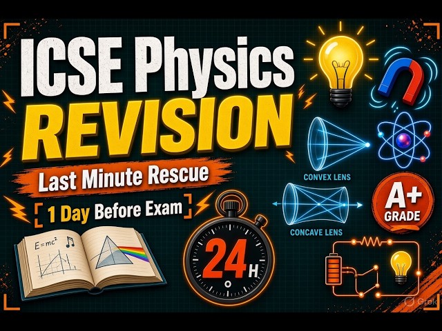 ICSE Physics Revision | Last Minute Rescue | 1 Day Before Exam | Board Exam Tips