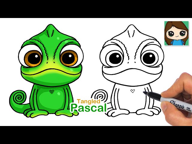 How to Draw Pascal the Chameleon  | Tangled