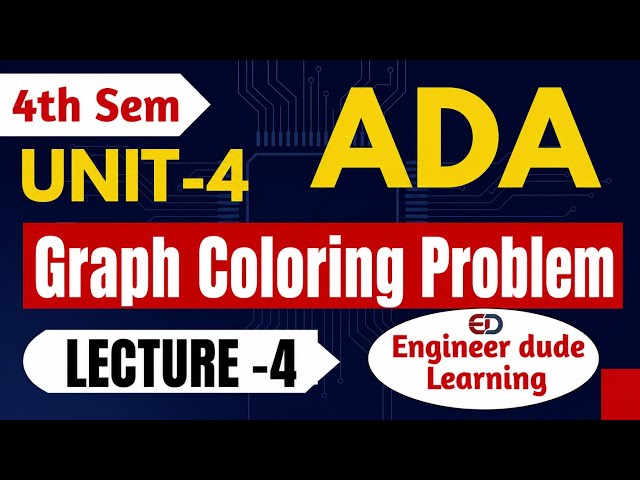 ADA Unit 4 Lecture 4 | Graph Coloring Problem Using Backtracking 