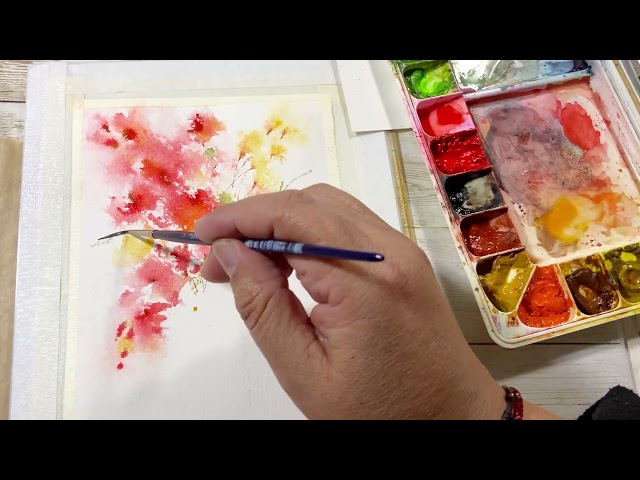 Expressive flowers in a vase: Easy loose watercolor