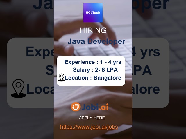 "Java Developer at HCL Technologies | 4-7 Years of Experience | Innovate with Us!"