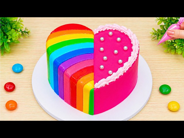 Beautiful Rainbow Layers Cake 🌈 Smooth Chocolate Drip & Satisfying Topping 🍫 by Ly Thi Linh