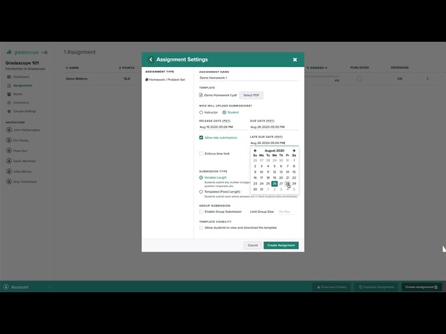 Creating a Homework Assignment