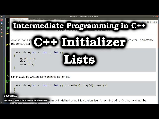 C++ Initializer Lists