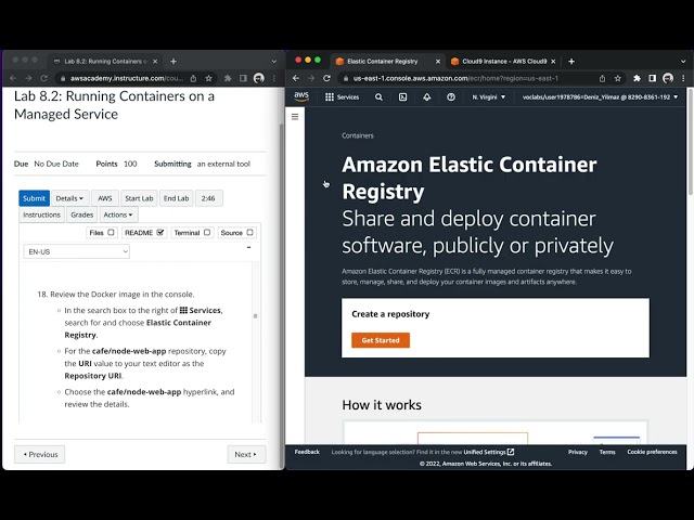 AWS Academy Cloud Developing Lab 8.2: Running Containers on a Managed Service