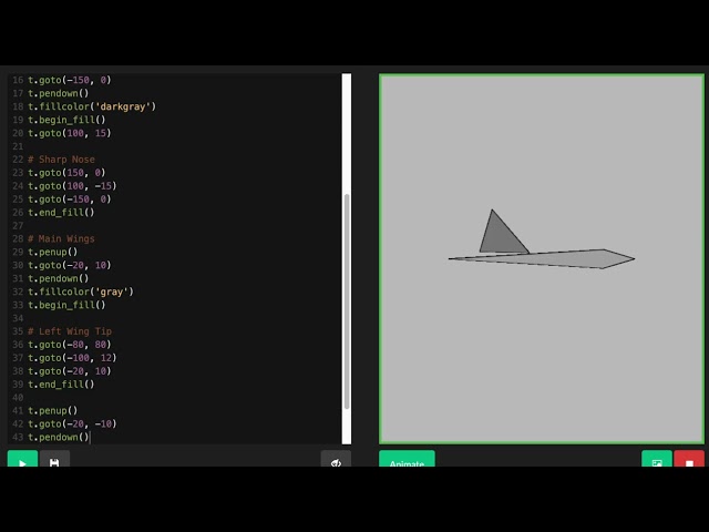 Python Turtle Fighter Jet ✈️ | Supersonic Code Art Tutorial