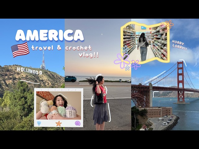 crochet aussie girl goes to MICHAELS & HOBBY LOBBY?! 🇺🇸🤩 | America Travel Vlog