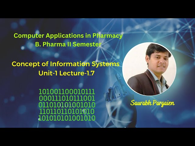 Concept of Information Systems  L 1.7 ,Unit-1,Computer Applications in Pharmacy ,B.Pharma, 2 Sem