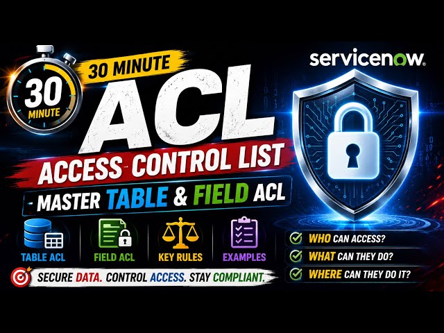 ServiceNow ACL Explained in 30 Minutes 🔐 | Table ACL ,Field ACL | Complete Beginner Guide