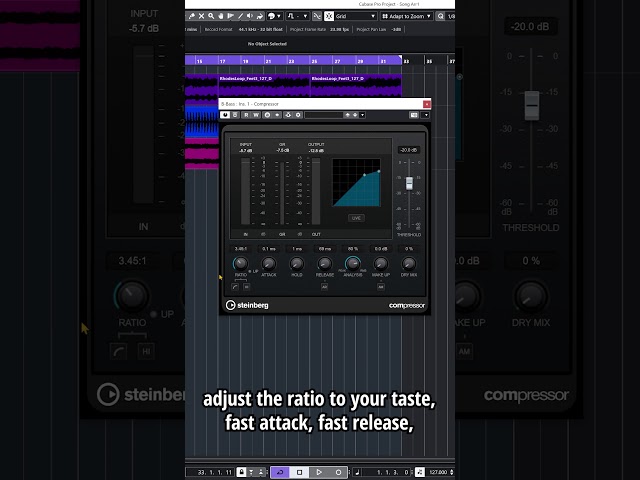 How to SIDE-CHAIN Kick and Bass in CUBASE 11 #shorts