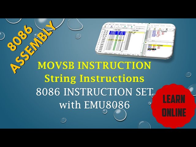MOVSB String Instruction in 8086 Microprocessor | 8086 INSTRUCTION SET WITH EMU8086