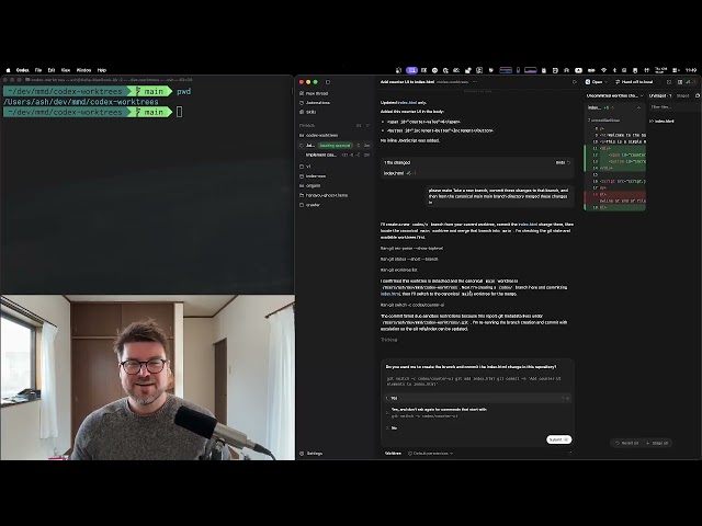 OpenAI Codex app and git worktrees