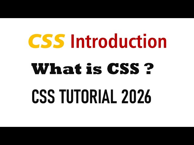 CSS Introduction -What is CSS ? | SUMUKH G | CSS TUTORIAL 2026