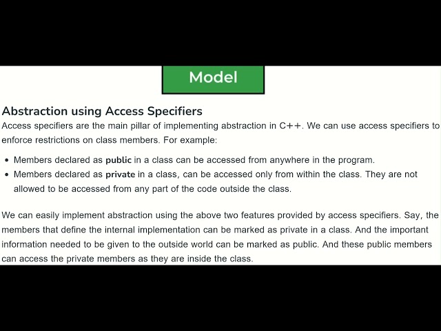 ABSTRACTION | ADVANTAGES OF ABSTRACTION | IN C++