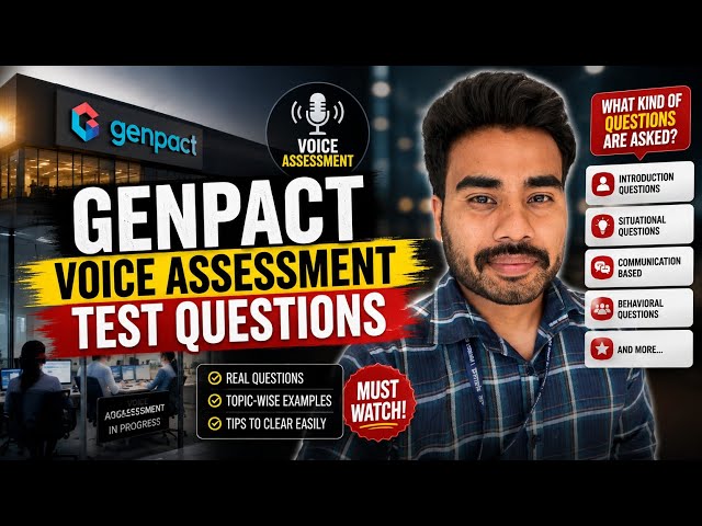 Genpact Voice Assessment Test for Process Associate🫪