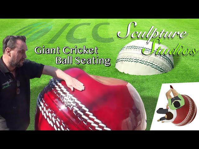 Giant Cricket Ball Seats - 2019 ICC Cricket World Cup Tournament by Sculpture Studios