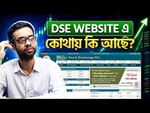 DSE Website এ কোথায় কী আছে? | Complete Dhaka Stock Exchange Tutorial for Beginners