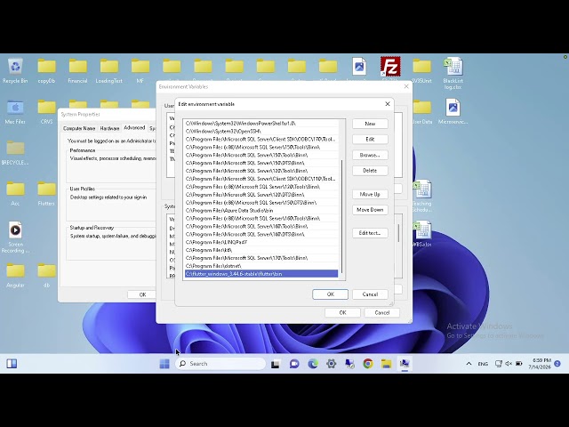 8. flutter setup (for window user)