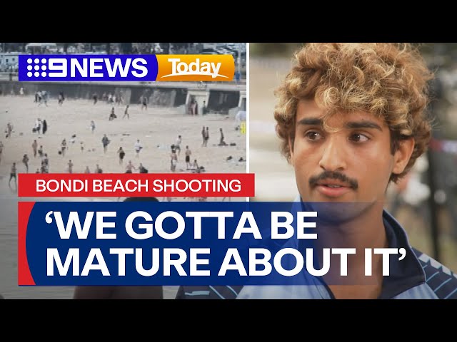 Volunteer lifeguard speaks on Bondi Beach terror shooting | 9 News Australia