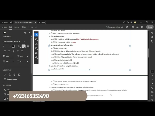 Excel 2021 In Practice -Ch 1 Independent Project 1-4 | SIMnet Assignment| Excel 2024 In Practice 1-4