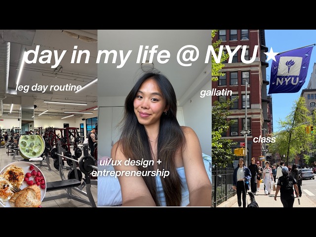 productive college day in my life | *NYU, classes, workout routine, & design!*
