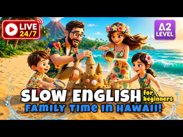 Family Travel To Hawaii | Easy English Listening Story For Beginners (A1 - A2 Level)
