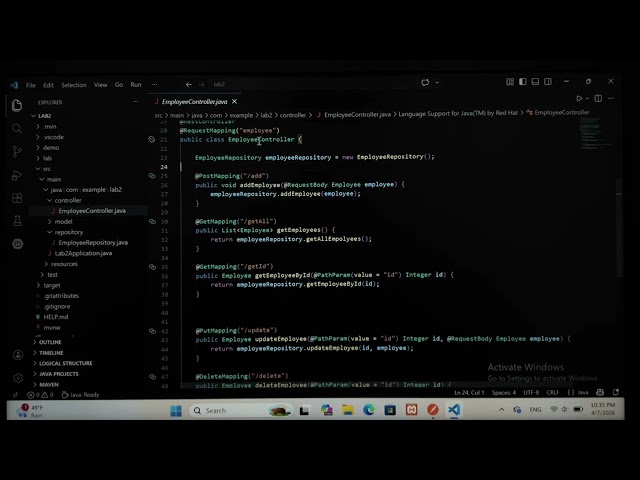 #2: Spring Boot Project : (Post ,Get , Put,Delete) ,@PathParam , @RequestBody (Part-1)
