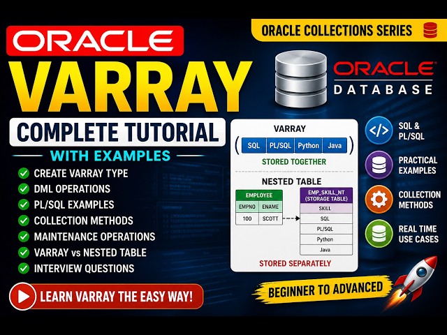 Oracle VARRAY Complete Tutorial | Oracle Collections Explained with Examples | Oracle SQL & PL/SQL