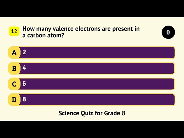 Science Quiz for Grade 8 | 25 Questions | General Science MCQs for Class 8 | Fun & Educational