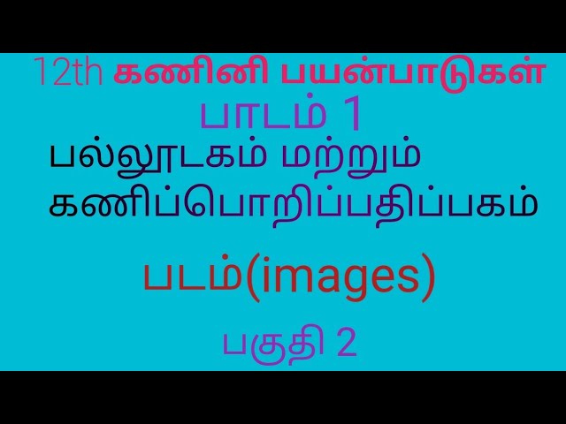 12th Computer Application | Tamil Medium | Chapter 1 | Multimedia and Desktop Publishing | Part 2