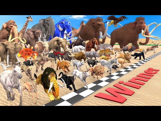 Ultimate Race 40 Wild Animals Speed Challenge: Which is the Fastest? Animal Revolt Battle Simulator