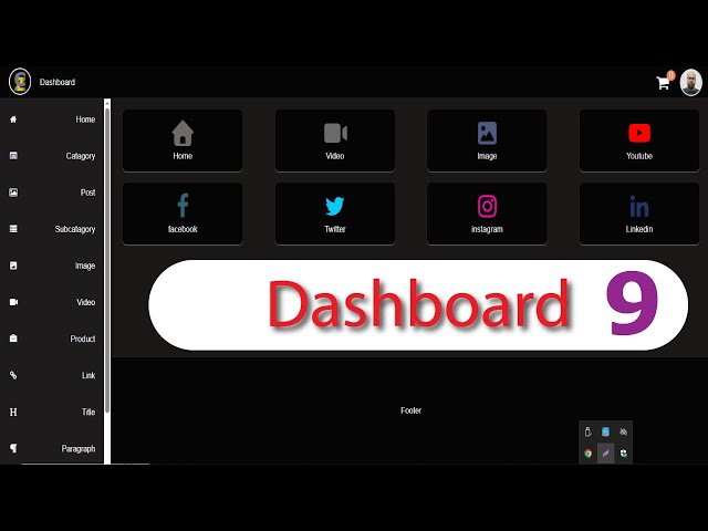 how to dashboard design responsive html css javascript