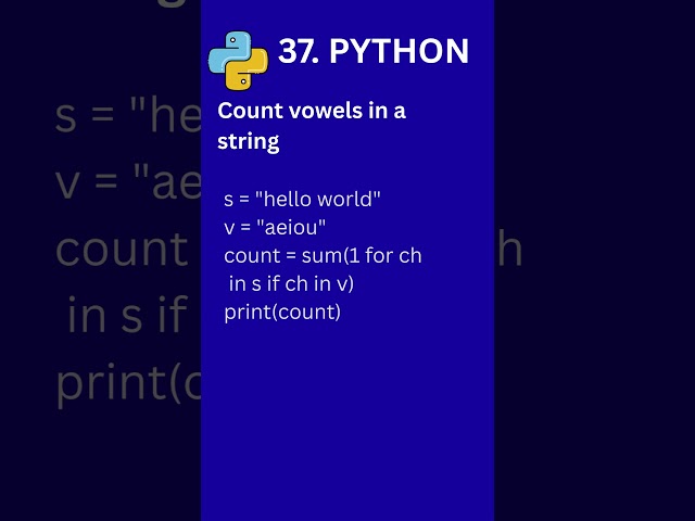 Python Interview Questions #37 | Count Vowels in a String | Python in Telugu  #pythonprogramming