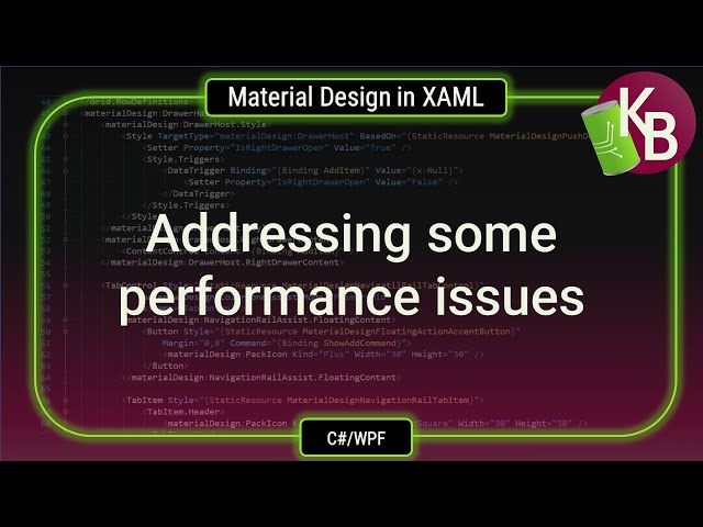 C#/WPF - Perf in Material Design in XAML
