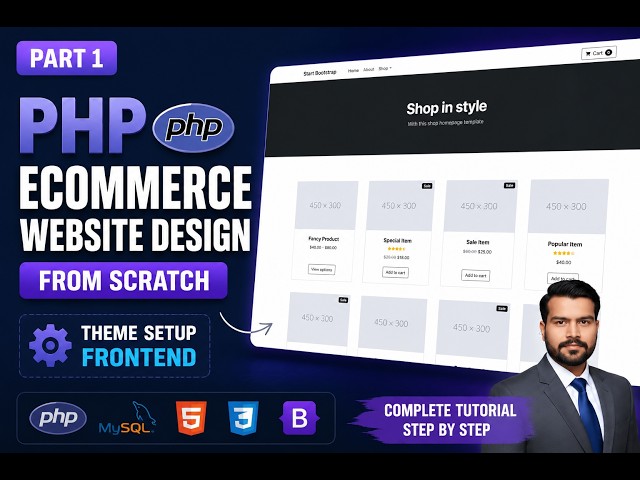 PHP Ecommerce Website Design Tutorial | Part 1 | Theme Setup From Scratch   Script Hive