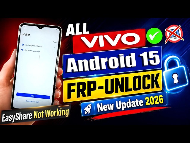 #android 15 - Vivo FRP Unlock 2026 | How to Bypass Gmail Account Lock 🔥 All Vivo ANDROID 15