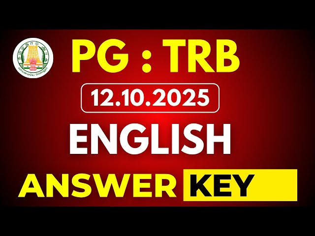 PG : TRB - ENGLISH - ANSWER KEY - 12.10.2025