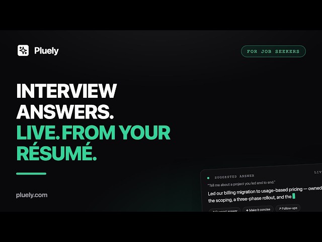 Pluely for Interviews: Undetectable AI Suggests Answers From Your Résumé in Real Time (Demo)