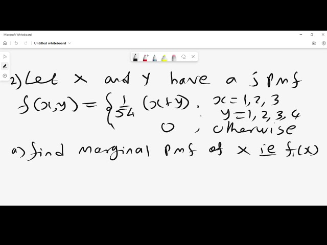 Marginal probability density function for discrete and continuous random variables