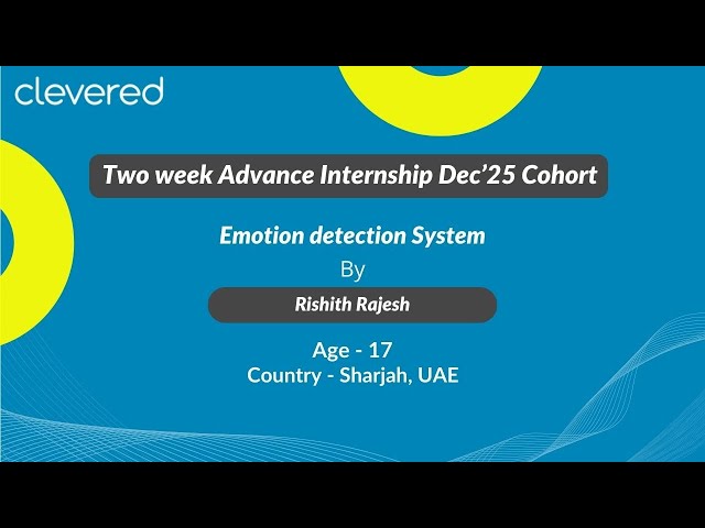 Emotion Detection System Project | Web-Based AI Application by Rishith Rajesh | Clevered