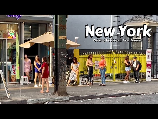 Street Life New York - Walking Roosevelt Ave Queens NY