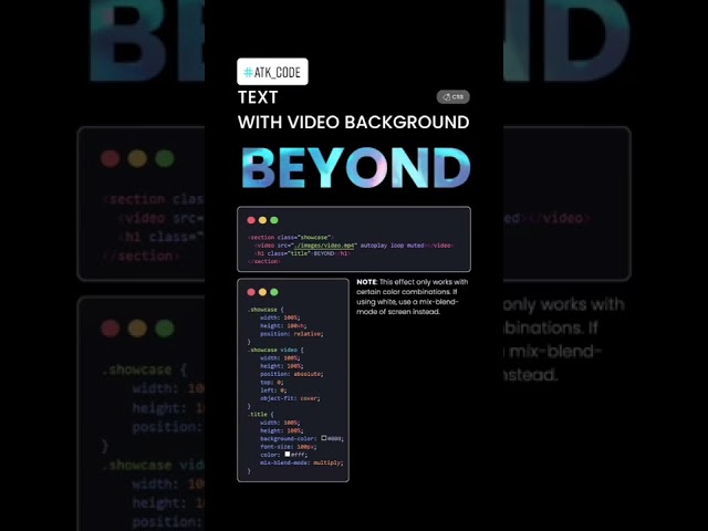 Text with video background effect made with CSS | CSS animations