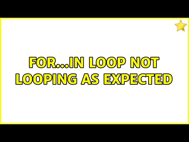 For...in loop not looping as expected