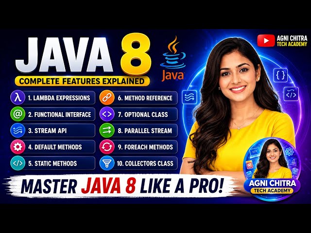 Java8 Complete tutorial | Lambda, Stream API, Optional, Collectors & More Java8 Features Explained🔥
