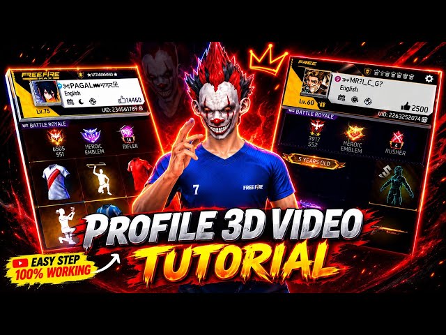 FREE FIRE PROFILE 3D VIDEO EDITING 🔥 | 3D Profile Editing Tutorial | CapCut Full Tutorial