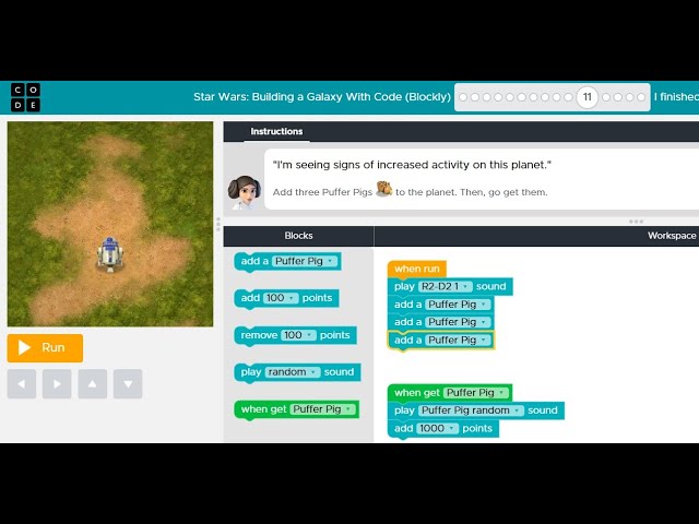 Solution Star Wars building a Galaxy at code.org- Answer to every level or phase #Hourofcode
